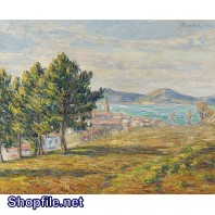 Tranh sơn dầu cảnh quan nhìn từ trên cao